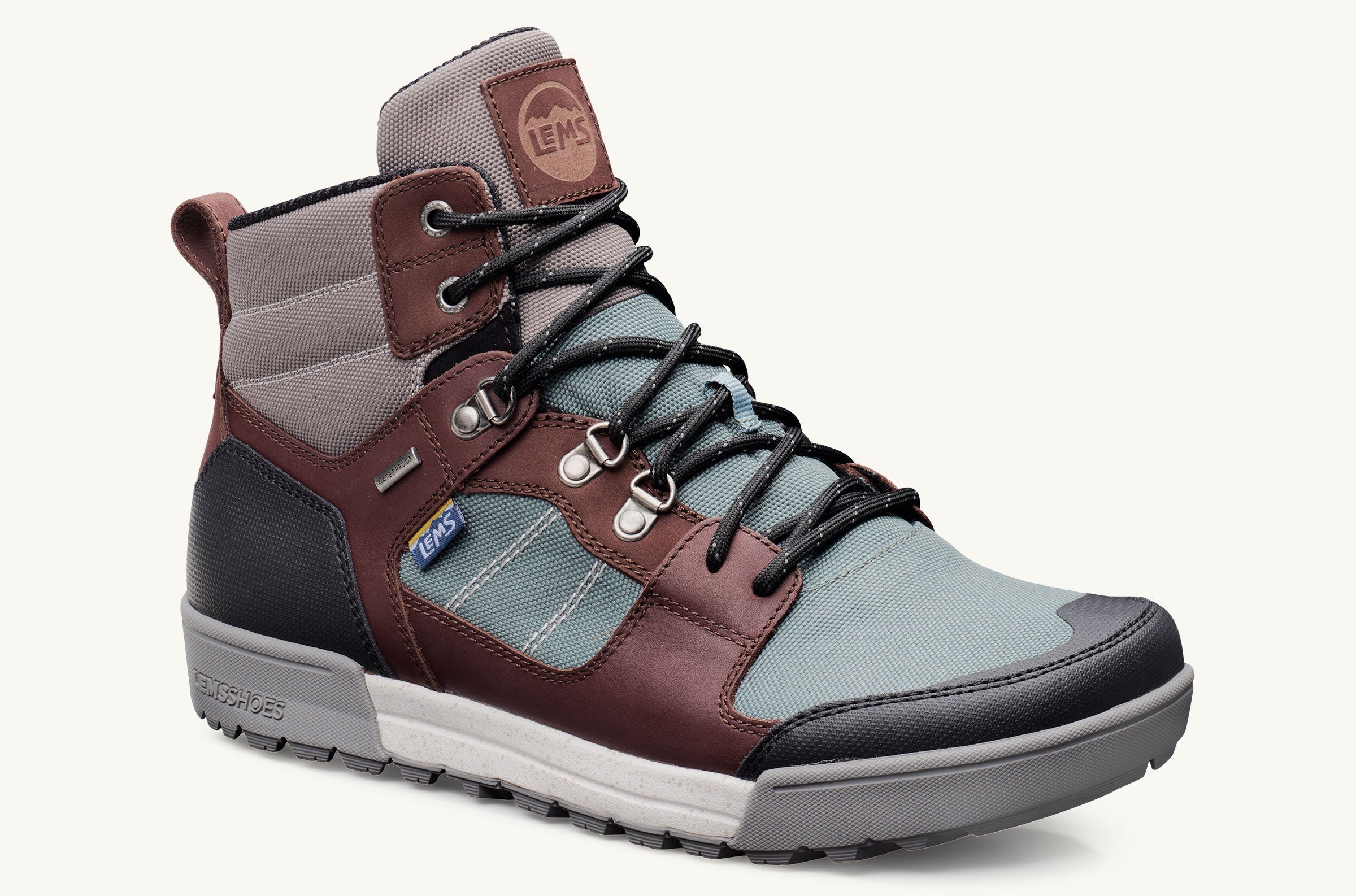 Lems Men's Outlander Waterproof | Rugged Barefoot Hiking Boot